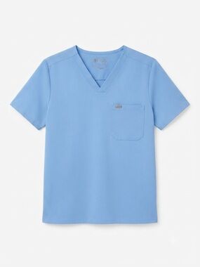 FIGS Mens Chisec 3 Pocket Style TM3000 Medical Scrub Top Light Blue, size Large
